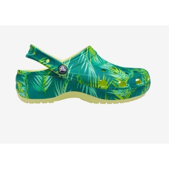Crocs Tropical Platform Womens 4 Crocs Green Crocs Platform Crocs Rare Leaf S - Picture 11 of 12